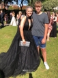 Black Ball Gown High Neck Tulle Backless Cut Out Prom Dresses
