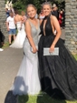 Black Ball Gown High Neck Tulle Backless Cut Out Prom Dresses