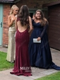 Ball Gown Off-the-shoulder Satin Modest Prom Dresses With Beading