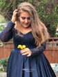 Ball Gown Off-the-shoulder Satin Modest Prom Dresses With Beading