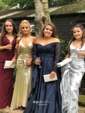 Ball Gown Off-the-shoulder Satin Modest Prom Dresses With Beading