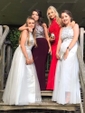 Ball Gown High Neck Tulle Cut Out Prom Dresses With Beading