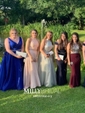 Ball Gown High Neck Tulle Cut Out Prom Dresses With Beading