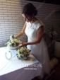 Ball Gown/Princess Illusion Tulle Tea-length Wedding Dresses With Lace