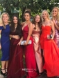 Sheath/Column V-neck Jersey Backless Prom Dresses With Ruched