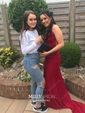 Sheath/Column V-neck Jersey Backless Prom Dresses With Ruched