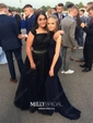 Princess Off-the-shoulder Tulle Sweep Train Beading Prom Dresses