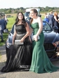 Princess Off-the-shoulder Tulle Sweep Train Beading Prom Dresses