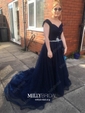 Ball Gown Off-the-shoulder Tulle Prom Dresses With Ruched