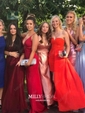 Mermaid V-neck Sparkly Sequin Prom Dresses With Appliques