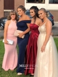 Ball Gown/Princess Sweep Train Straight Satin Prom Dresses