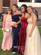 Burgundy Ball Gown Strapless Satin Prom Dresses