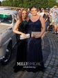 Mermaid Scoop Neck Velvet Prom Dresses With Appliques