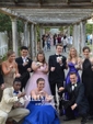 Ball Gown V-neck Floor-length Tulle Prom Dresses With Appliques