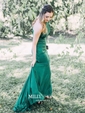 Mermaid One Shoulder Jersey Long Sleeves Modest Prom Dresses