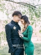 Mermaid One Shoulder Jersey Long Sleeves Modest Prom Dresses