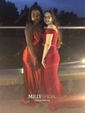 A-line Halter Chiffon Cut Out Prom Dresses With Ruched