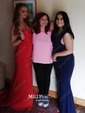 Sheath/Column V-neck Jersey Prom Dresses With Ruched