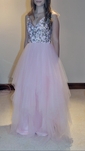 Ball Gown V-neck Tulle Floor-length with Appliques Lace Quinceanera Dresses