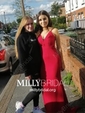 Sheath/Column V-neck Jersey Backless Prom Dresses With Ruched
