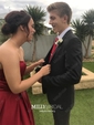 Burgundy Ball Gown Strapless Satin Prom Dresses