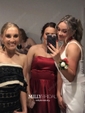 Burgundy Ball Gown Strapless Satin Prom Dresses