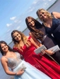 Ball Gown Satin Floor-length Off-the-shoulder Prom Dresses