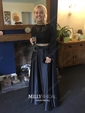 Ball Gown Illusion Lace Satin Long Sleeves Two Piece Prom Dresses