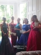 Ball Gown Off-the-shoulder Satin Tulle Prom Dresses With Appliques