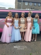 Ball Gown Strapless Sequin Tulle Prom Dresses With Beading