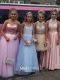 Ball Gown Strapless Sequin Tulle Prom Dresses With Beading