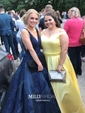 Ball Gown Off-the-shoulder Satin Prom Dresses With Beading