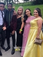 Ball Gown Off-the-shoulder Satin Prom Dresses With Beading