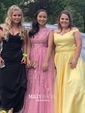 Ball Gown Off-the-shoulder Satin Prom Dresses With Beading