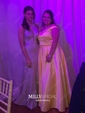 Ball Gown Off-the-shoulder Satin Prom Dresses With Beading