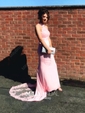 Mermaid High Neck Jersey Prom Dresses With Appliques