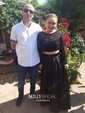 Ball Gown Illusion Lace Satin Long Sleeves Two Piece Prom Dresses