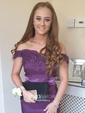 Mermaid Stretch Crepe Off-the-shoulder Prom Dresses With Appliques