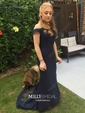 Mermaid Stretch Crepe Off-the-shoulder Prom Dresses With Appliques