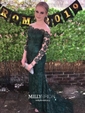 Mermaid Illusion Long Sleeves Lace Prom Dresses With Appliques