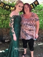 Mermaid Illusion Long Sleeves Lace Prom Dresses With Appliques