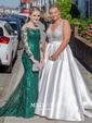Mermaid Illusion Long Sleeves Lace Prom Dresses With Appliques