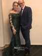 Mermaid Illusion Long Sleeves Lace Prom Dresses With Appliques