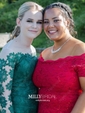Mermaid Illusion Long Sleeves Lace Prom Dresses With Appliques