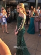 Mermaid Illusion Long Sleeves Lace Prom Dresses With Appliques