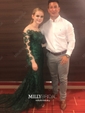 Mermaid Illusion Long Sleeves Lace Prom Dresses With Appliques