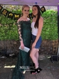 Mermaid Illusion Long Sleeves Lace Prom Dresses With Appliques