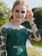 Mermaid Illusion Long Sleeves Lace Prom Dresses With Appliques