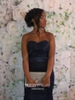 Mermaid Strapless Stretch Crepe Prom Dresses With Appliques