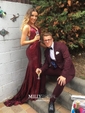 Mermaid V-neck Backless Sparkly Sequin Prom Dresses